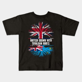 British Grown with Tuvaluan Roots UK Flag England Britain Union Jack Kids T-Shirt